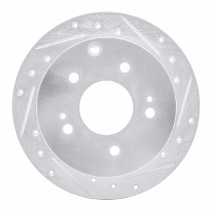 Mitsubishi Eclipse Brake Rotor (1) - Rear Right - R1 Concepts - Drilled & Slotted - Silver - `04-`12